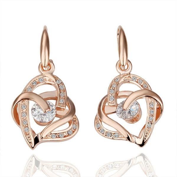 

rose gold-color cross heart hoop earrings for women crystal earring zircon jewelry bijoux brincos earings fashion 2021 e082, Golden;silver