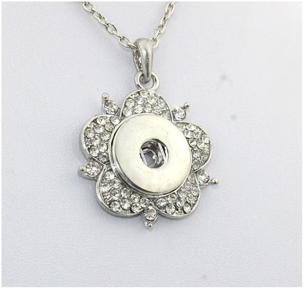

2016 snap button jewelry pendant necklace oem, odm ne224 (fit 18mm snaps bbykad, Silver