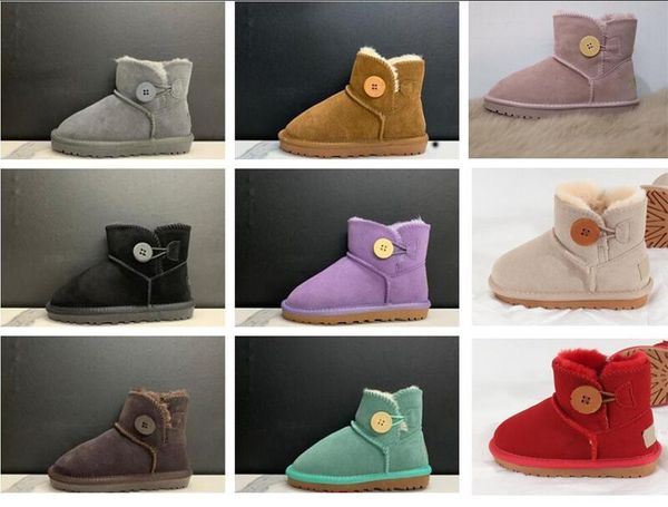 

australia new 2021 wgg womens chestnut half ankle boots for women girls red grey coffee snow boot bailey bowknot warm winter shoes, Black