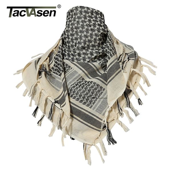 

tacvasen cotton scarf military shemagh tactical airsoft desert keffiyeh head neck scarf arab wrap with tassel paintball gears y201007, Blue;gray