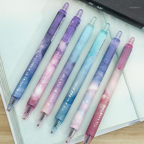 

6pcs fantastic starry sky gel pen 0.5mm ballpoint black color school pens for writing signature gift office supplies fb2111