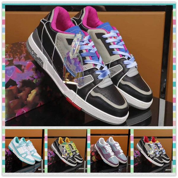 

casual shoes genuine leather sneakers mens women trendy trainer white leather platform luxurys designers shoes flat chaussures, Black