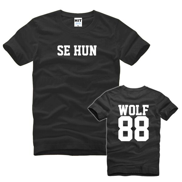 

exo wolf 88 fans uniforms printed t shirt t shirt 2015 new short sleeve tshirt tee camisetas masculina sport hooded sweatshirt hoodie