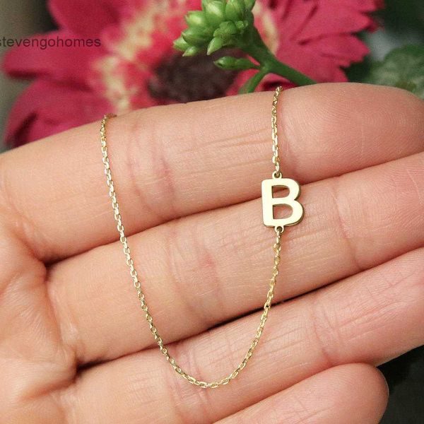 

stainless steel necklace with 26 english letters new pendant in 2019, Silver