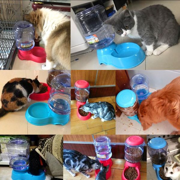 

3.5l dog cat feeder bowl matic pet water dispenser drinking fountain bottle plastic pet feeding drinker wa qylbuc