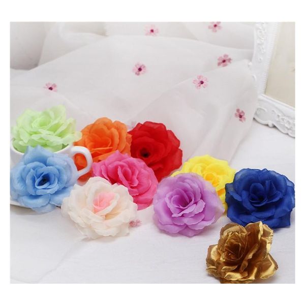 

artificial rose flower heads cloth decorative flowers party decoration wedding wall flower bouquet white artificial roses bouquet 8cm