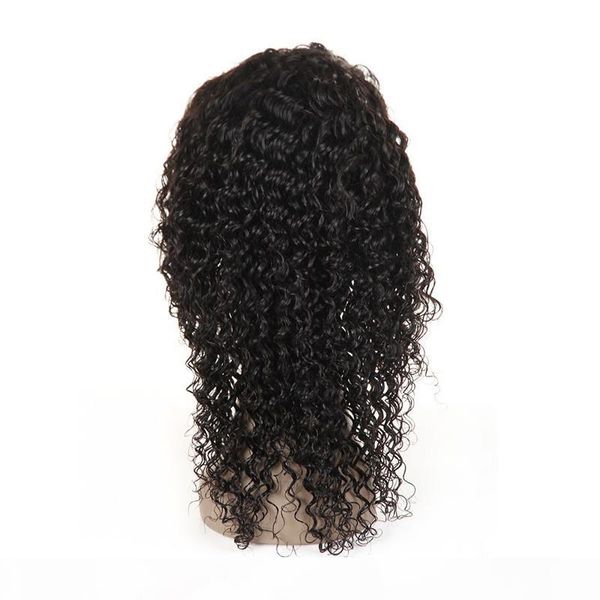 

human hair lace front wigs with baby hair jerry curly brazilian virgin hair lace front wig pre plucked hairline bleached knots 180% density, Black;brown