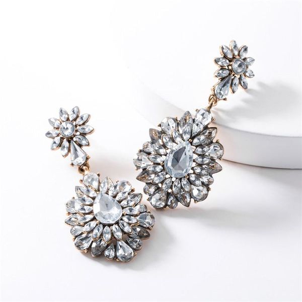 

2 pair earings fashion jewelry 2020 european multi-layer acrylic flower women retro personality popular party earrings bohemian, Silver