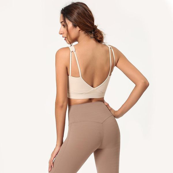 

gym clothing padded sports bra women fitness running training yoga seamless crop push up workout jogging bras tank beauty back xl, White;black