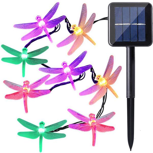 

factory6fz9bulbs dragonfly led waterproof 30 powered solar lights christmas string camping outdoor lighting garden holiday party 8