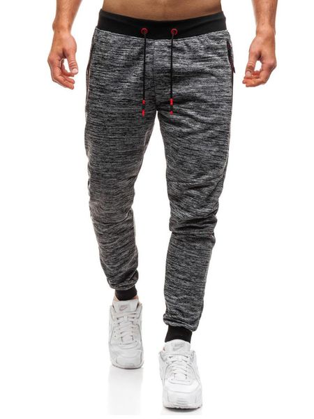 

new sweatpants men's wear trousers with large tether and zipper pocket trousers men, Black