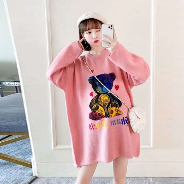 

cartoon bear new sweater pullover in autumn and winter of 20, White