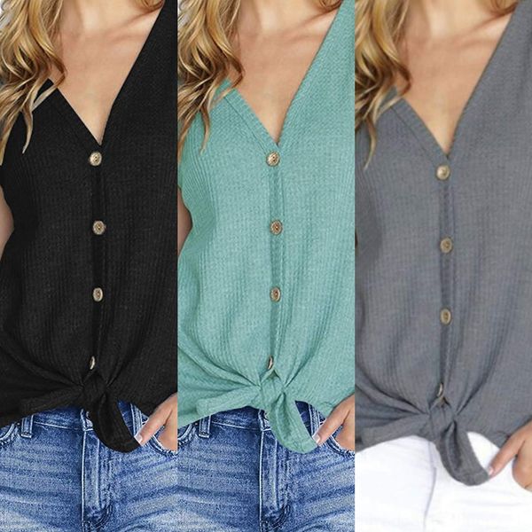 

waffle t-shirt knit v-neck kink female xs-5xl waffle t-shirt knit vest v-neck kink vest female xs-5xl ebyob, White