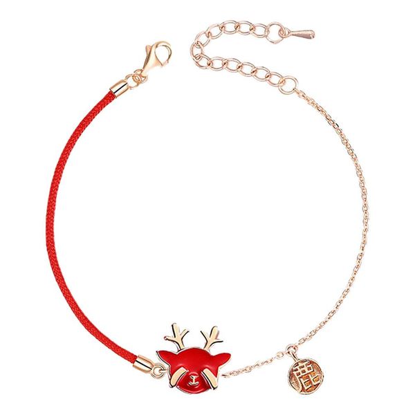 

1pc christmas couple bracelet elk red rope wristband student bracelet hand rope wristband for festival male christmas female qylfkw mywjqq