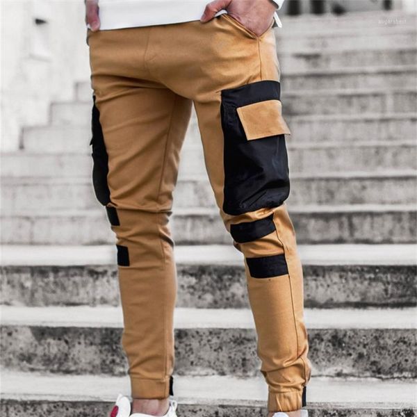 

fashion leisure cargo pants pockets zipper pants men summer sport hip hop joggers trousers mens casual sweatpants streetwear1, Black