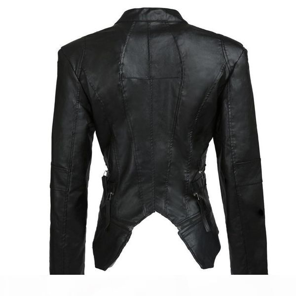 

jacket for woman size s-xxxl coat fashion short leather rivet jacket good price plus leather coat, Black