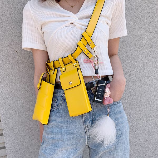

women waist bag fashion leather waist belt bag crossbody chest bags girl fanny pack small phone pack shoulder strap packs c1026