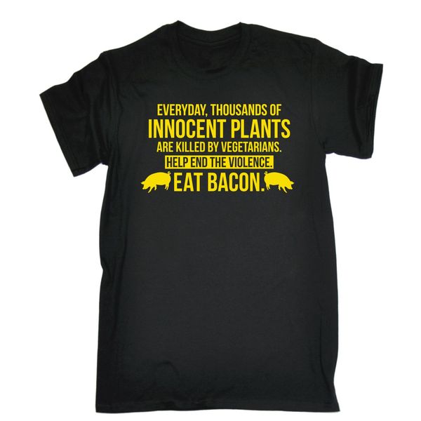 

thousands of innocent plants die eat bacon funny tee birthday gift 2017 new 's man/boy sport hooded sweatshirt hoodie t shirt