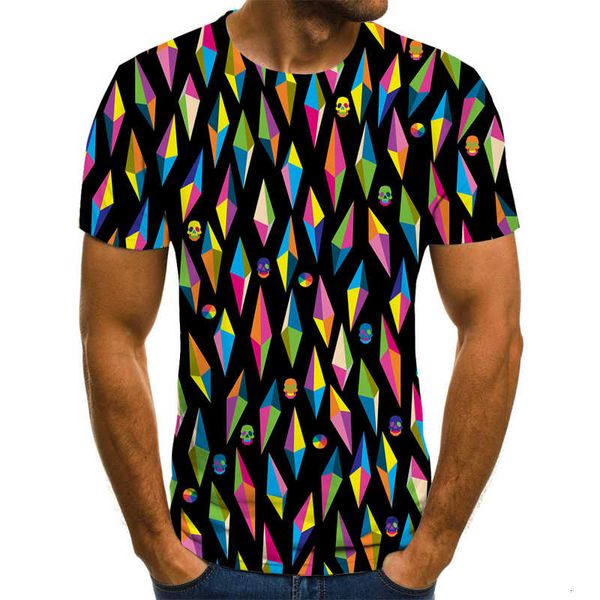 

new psychedelic men 3d dizzy printing t-shirt black shirt short-sleeved street men's casual summer top, White;black