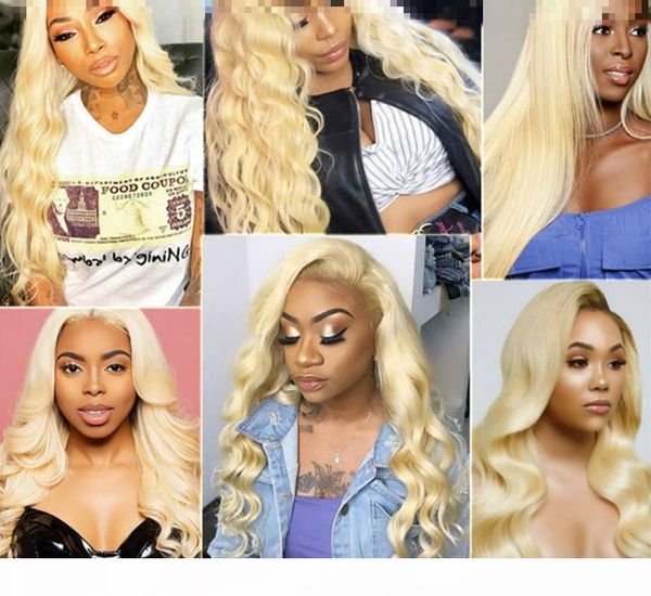 

613 blonde human hair wigs 13*1 deep middle part lace front wigs brazilian virgin straight body wave deep curl kinky straight 150% density, Black;brown