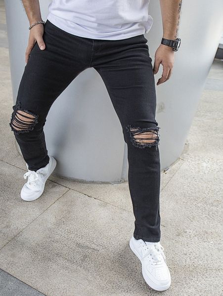 

men ripped detail skinny jeans f4fh#, Blue