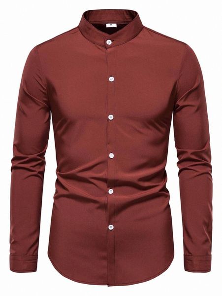 

men mock neck button up shirt g1u5#, White;black