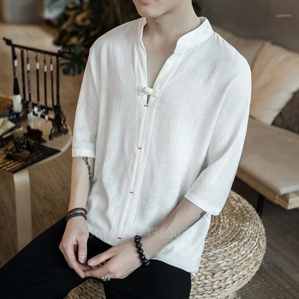 

5xl chinese clothes traditional shirt men tang suit short sleeve fashion v neck linen chinese special design casual black1, Red