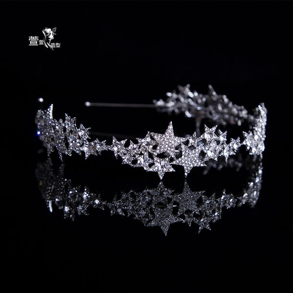

star crown new hairband hair bridal wedding dress accessories studio pgraphy and makeup headdress, Silver