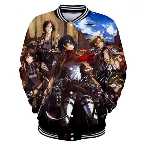 

men's jackets 3d cool attack on titan baseball jacket men sweatshirt autumn/winter fashion funny plus size 4xl1, Black;brown