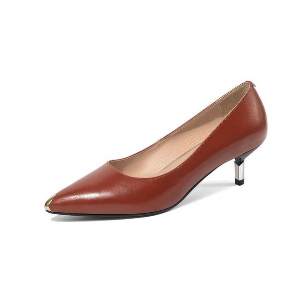 

new party women pumps fashion 5.5cm thin heels shoes solid shallow shoes slip-on concise pumps, Black