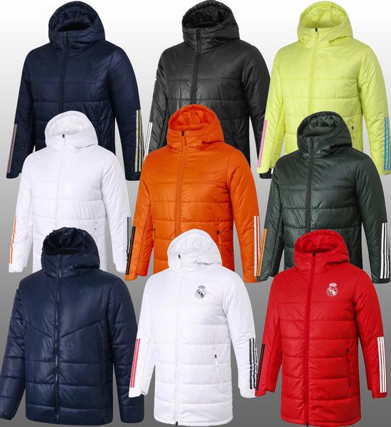 

20 21 real madrid arsen football team cotton jacket down jacket sweater 2021 lionel messi hoodie tracksuit football winter coat windbreaker, Black