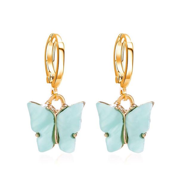 

2020 new colorful acrylic butterfly dangle earrings for women acetic acid plated statement hoop ear clip earrings fa sqcbaf homes2007, Silver