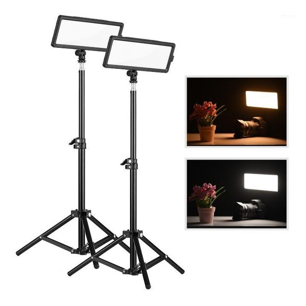 

cm-280d pgraphy light stand kit super slim led video light panel 3200k-5600k cri93 dimmable+cold shoe mount for dslr cameras1