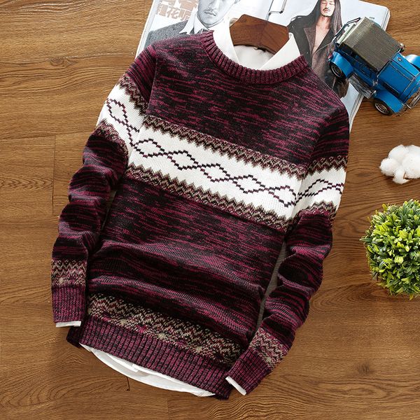 

2021 new spring casual irregular graphic round neck sweaters large size men's slim sweater s-3xl fjkf, White;black