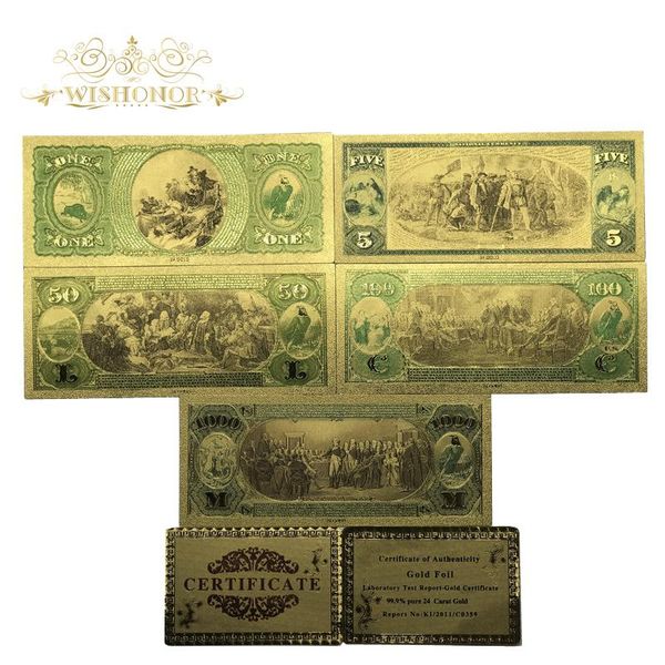 

лучшая цена для 1875-й american gold банкнота 1-50 100 1000 доллара банкноты в 24k позолоченных бумажных деньги для сбора jlladu