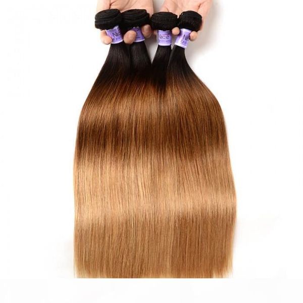 

hair series 4 bundles t1b 4 27 ombre straight human virgin hair full lace silky straight chinese, Black;brown