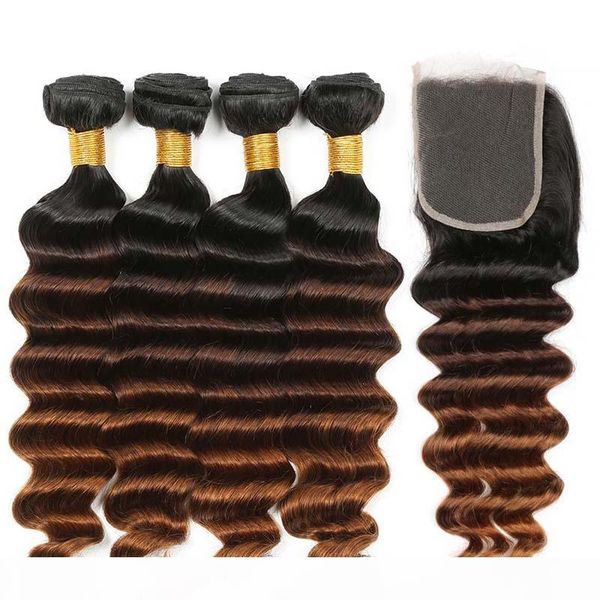 

ombre brazilian virgin hair bundles with closures loose deep wave hair closure with bundles medium ratio remy human hair, Black