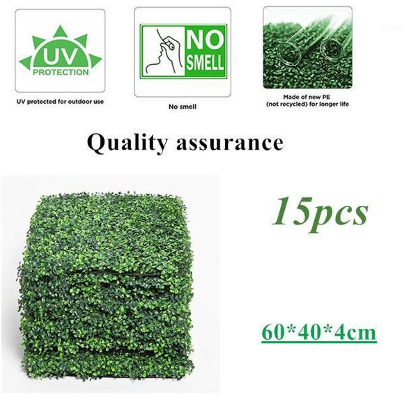 

decorative flowers & wreaths 15pcs garden artificial hedge panel ivy leaf private screen plants greenery fence 40x60cm party wedding decorat