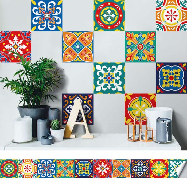 

amj new european style ceramic tile kitchen bathroom oil proof waterproof floor pvc thickening wear ristant wall paste