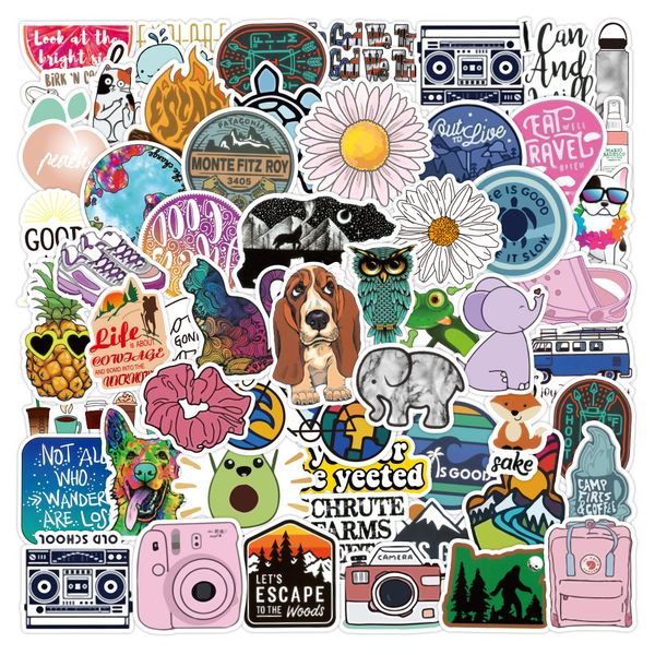 

3 sets = 210pcs ins wind small fresh suitcase stickers water cup helmet computer stationery stickers