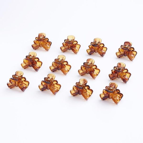 

клипы 12шт аксессуары для волос для женщин девушки волос зажим акриловые шпильки волос младенца краб когти браун лук корона цветок barrettes, Black;brown