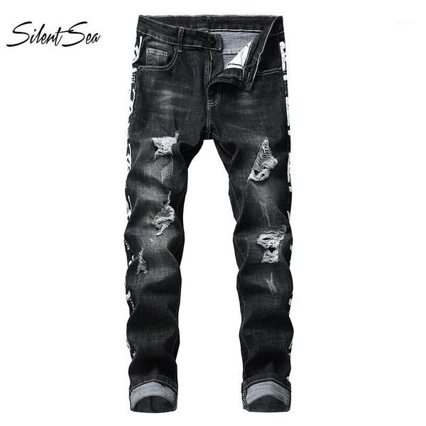 

silentsea men stretch denim slim fit jeans pants for business men's jean blue and black colors plus size hip hop male jeans1