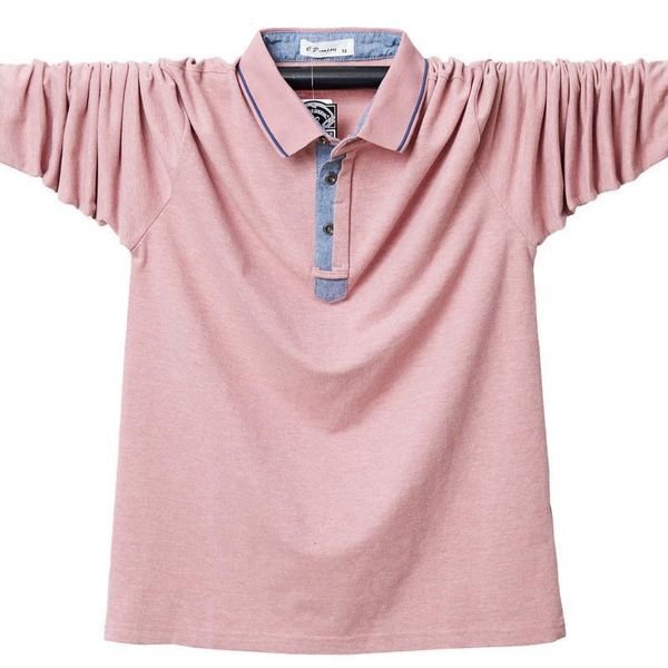 

men polo shirt autumn long sleeve shirt cotton polo shirt men tees business casual solid slim fit plus size 6xl polo, White;black