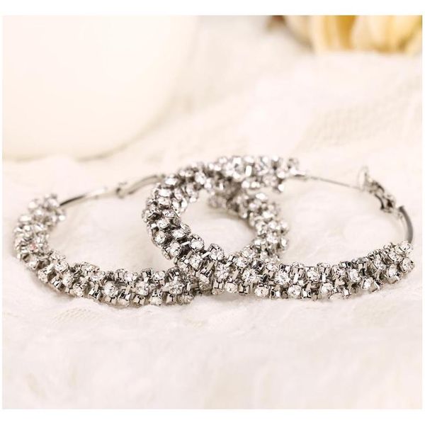 

arrived big woman hoop earrings woman fashion temperament long paragraph crystal earrings female ver sqcjte new_dhbest, Golden;silver