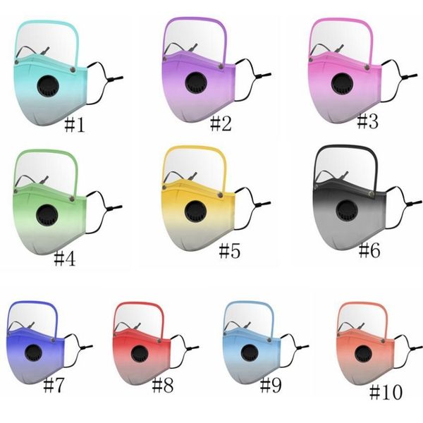 

gradient mask 2 in 1 disassembly face masks eye protection face shield for adults and children pm2.5 washable masks mouth cover