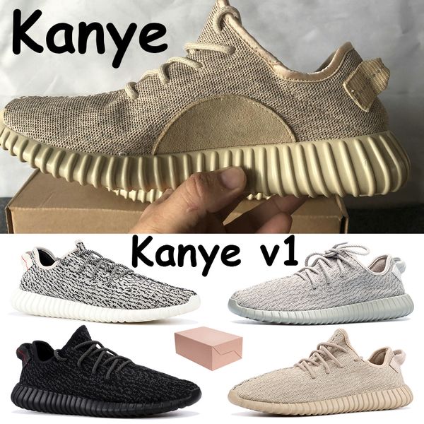 

2020 new kanye running shoes v1 mens sneakers private black oxford tan moonrock turtle dove chaussures men women sports trainers with box