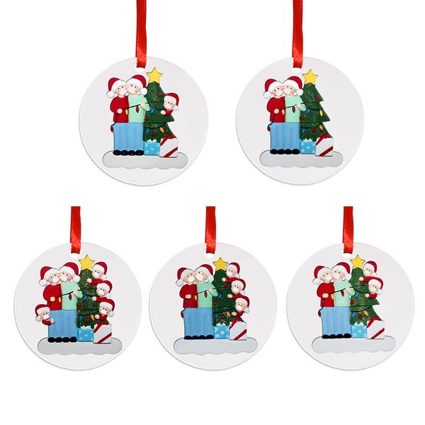 

for new ornaments 2021 year diy family personalized blessing names blank hats banners christmas tree hanging pendant