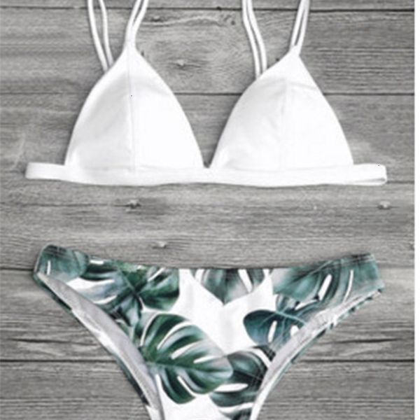 

color matching triangle bikini swimsuit, White;black
