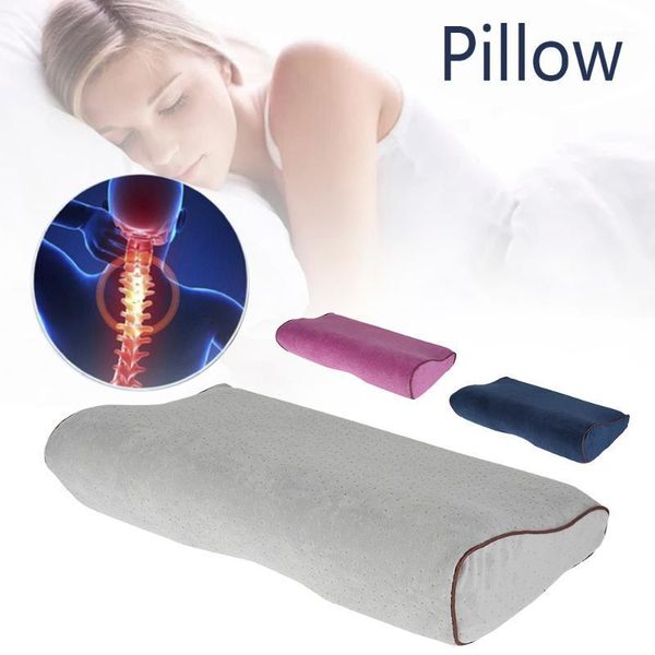 

memory foam breathe sleep pillow contour cervical orthopedic neck support pillow1