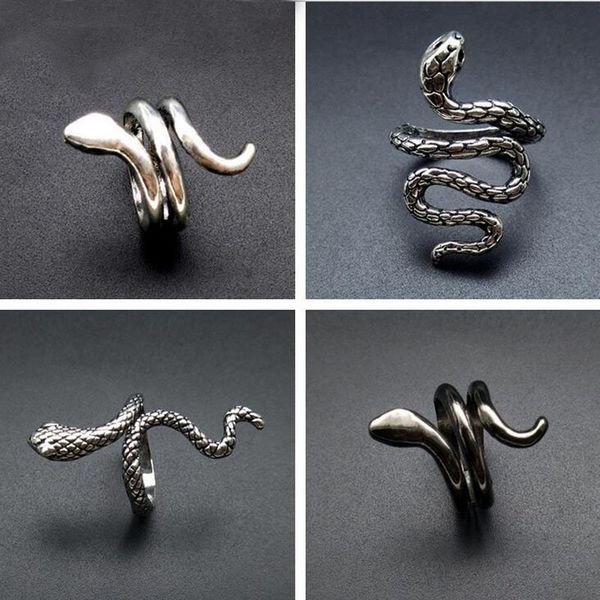

hot fashion punk snake cross consing hip hop винтаж ретро открытое регулируемое кольцо женщины мужчины из нержавеющей стали аксессуары из не, Silver